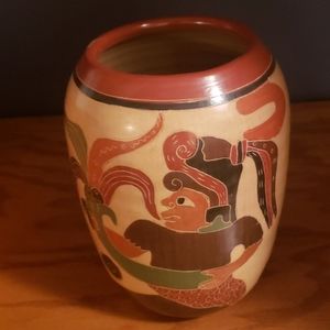 Hand Made Clay Decor Vase from Nicaragua